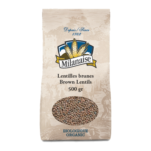 MILANAISE, LENTILLES BRUNES BIOLOGIQUE, 500G