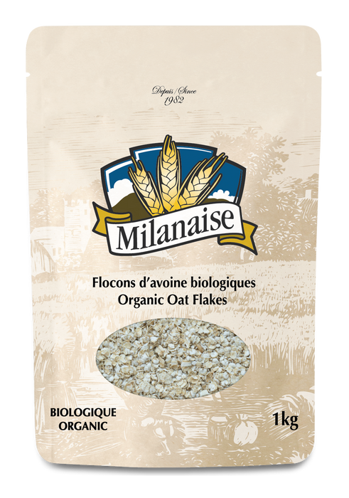 MILANAISE, FLOCONS D'AVOINE BIO, 1KG