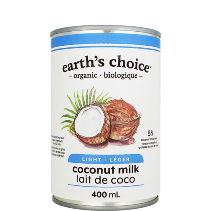 EARTH'S CHOICE, ORGANIC LIGHT COCONUT MILK, 400ML