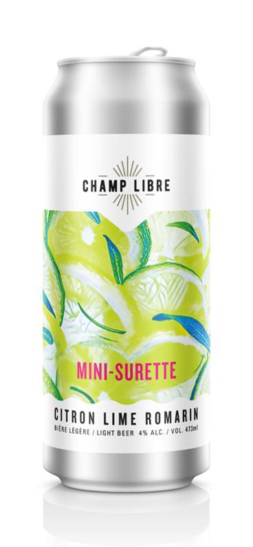 CHAMP LIBRE, MINI-SURETTE CITRON LIME ROMARIN 4%, 473 ML