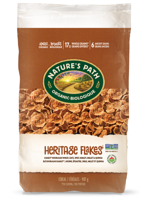 NATURE'S PATH, HERITAGE FLAKES CÉRÉALES AU BLÉ KHORASAN KAMUT BIO, 907 G