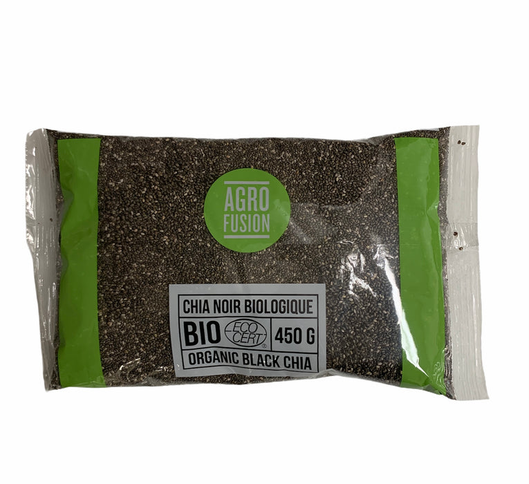 AGROFUSION, CHIA NOIR BIOLOGIQUE, 450 G
