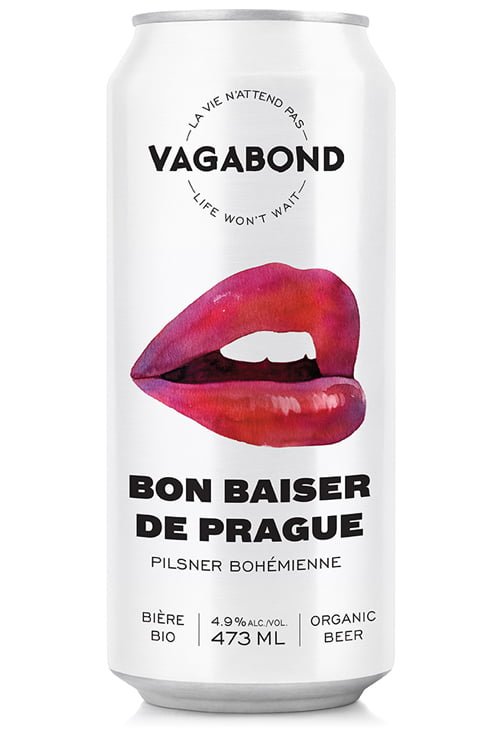VAGABOND, BON BAISER DE PRAGUE PILSNER BOHÉMIENNE BIOLOGIQUE 4.9%, 473 ML