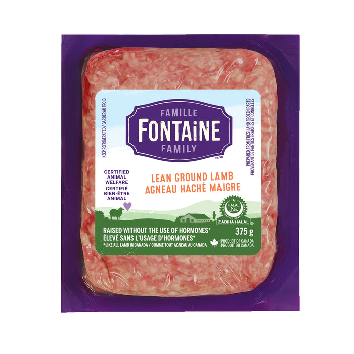 FAMILLE FONTAINE, AGNEAU HACHÉ MAIGRE, 375G