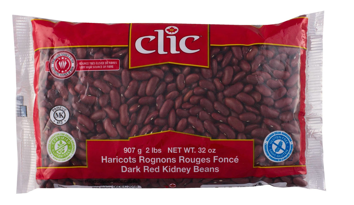 CLIC, HARICOTS ROGNON ROUGE PÂLE, 907 G