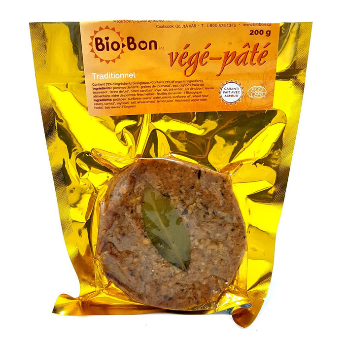 BIO BON, VÉGÉ-PÂTÉ TRADITIONNEL BIOLOGIQUE, 200 G