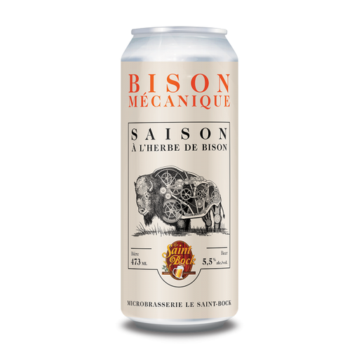 MICROBRASSERIE LE SAINT-BOCK, BISON MÉCANIQUE SAISON À L'HERBE DE BISON 5.5%, 473 ML