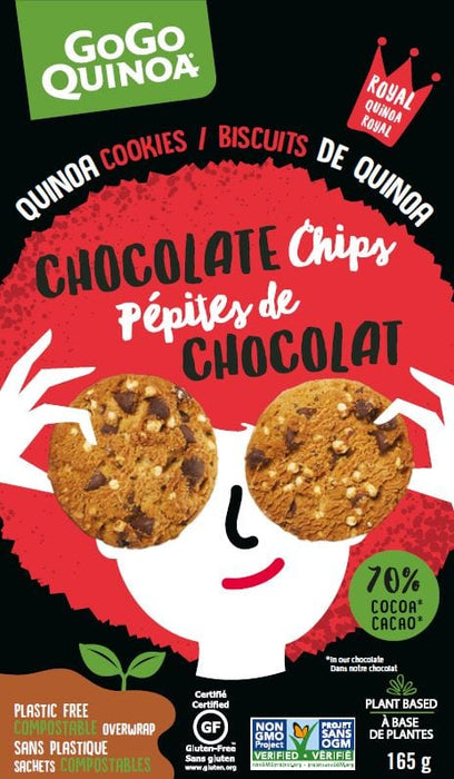 GOGO QUINOA, CHOCOLATE CHIP QUINOA COOKIES, 165 G