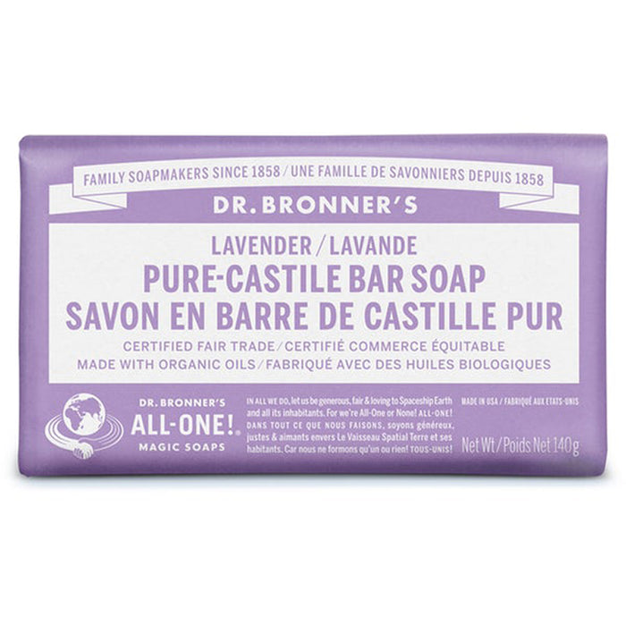 DR. BRONNER'S, SAVON DE CASTILLE BARRE LAVANDE, 143 G