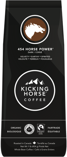 KICKING HORSE COFFEE, 454 HORSE POWER CAFÉ EN GRAINS CORSÉ, 454 G