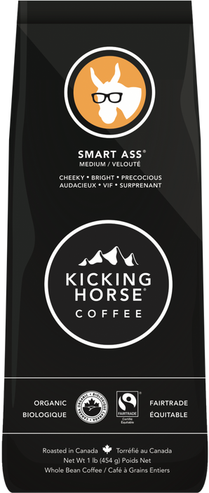 KICKING HORSE COFFEE, SMART ASS CAFÉ EN GRAINS VELOUTÉ, 454 G