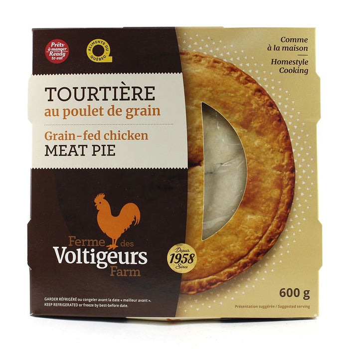 FERMES DES VOLTIGEURS, TOURTIÈRE AU POULET DE GRAIN, 600 G