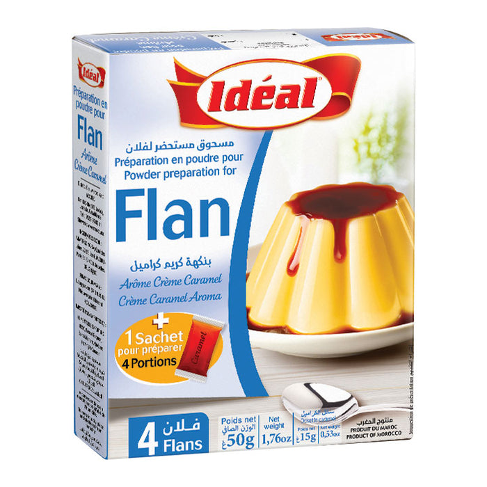 IDÉAL, POUDRE POUR FLAN ARÔME CRÈME CARAMEL, 50 G