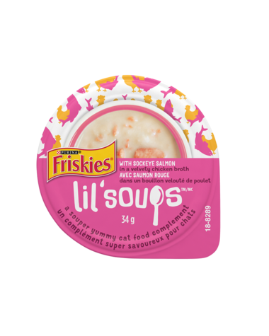PURINA, FRISKIES NOURRITURE POUR CHATS LIL SOUPE AVEC SAUMON, 34 G