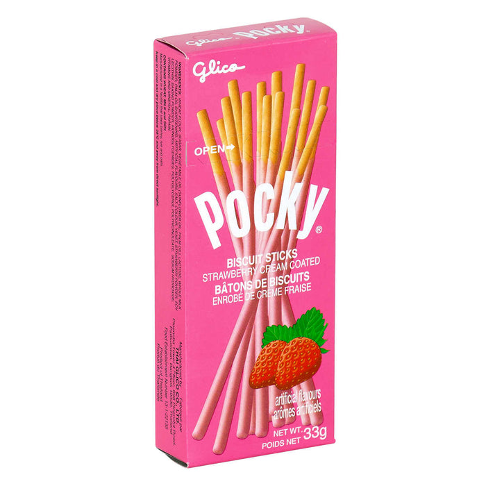 GLICO, POCKY BÂTONS DE BISCUITS ENROBÉ DE CRÈME FRAISE, 33 G