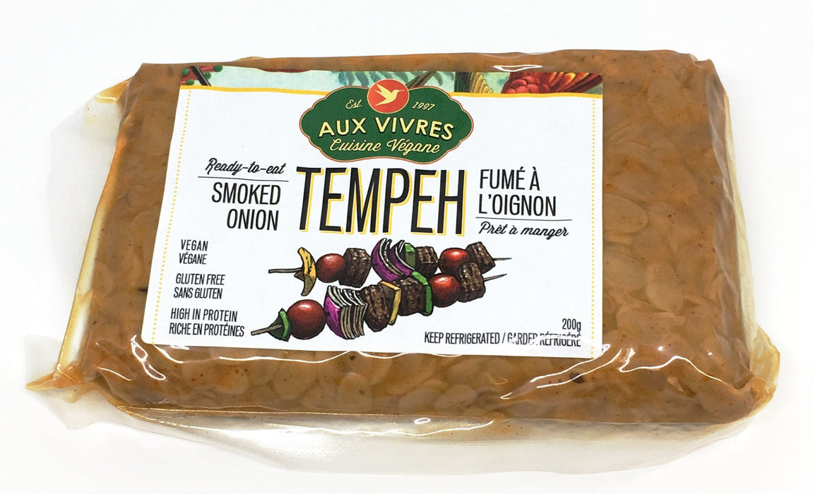 AUX VIVRES TEMPEH FUMÉ À  L'OIGNON 200 G