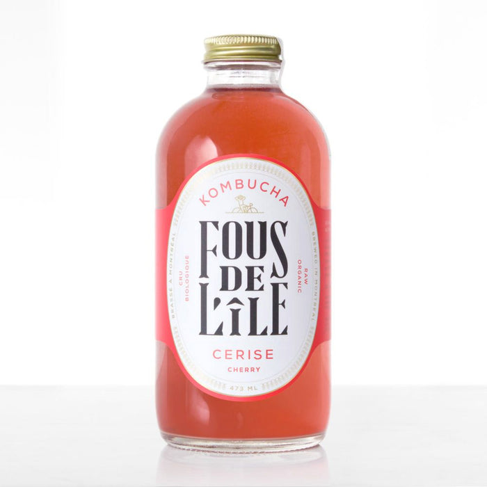 FOUS DE L'ILE, KOMBUCHA CERISE BIOLOGIQUE, 375ML