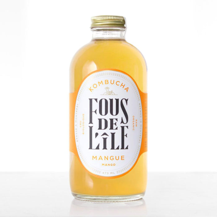 FOUS DE L'ILE, KOMBUCHA MANGUE BIOLOGIQUE, 375ML