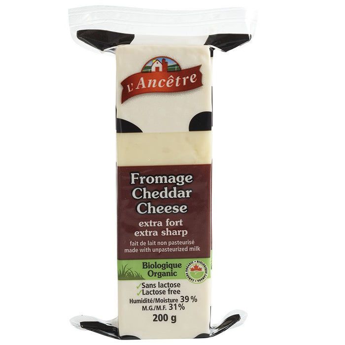 L'ANCETRE, CHEDDAR EXTRA FORT BIOLOGIQUE, 200 G