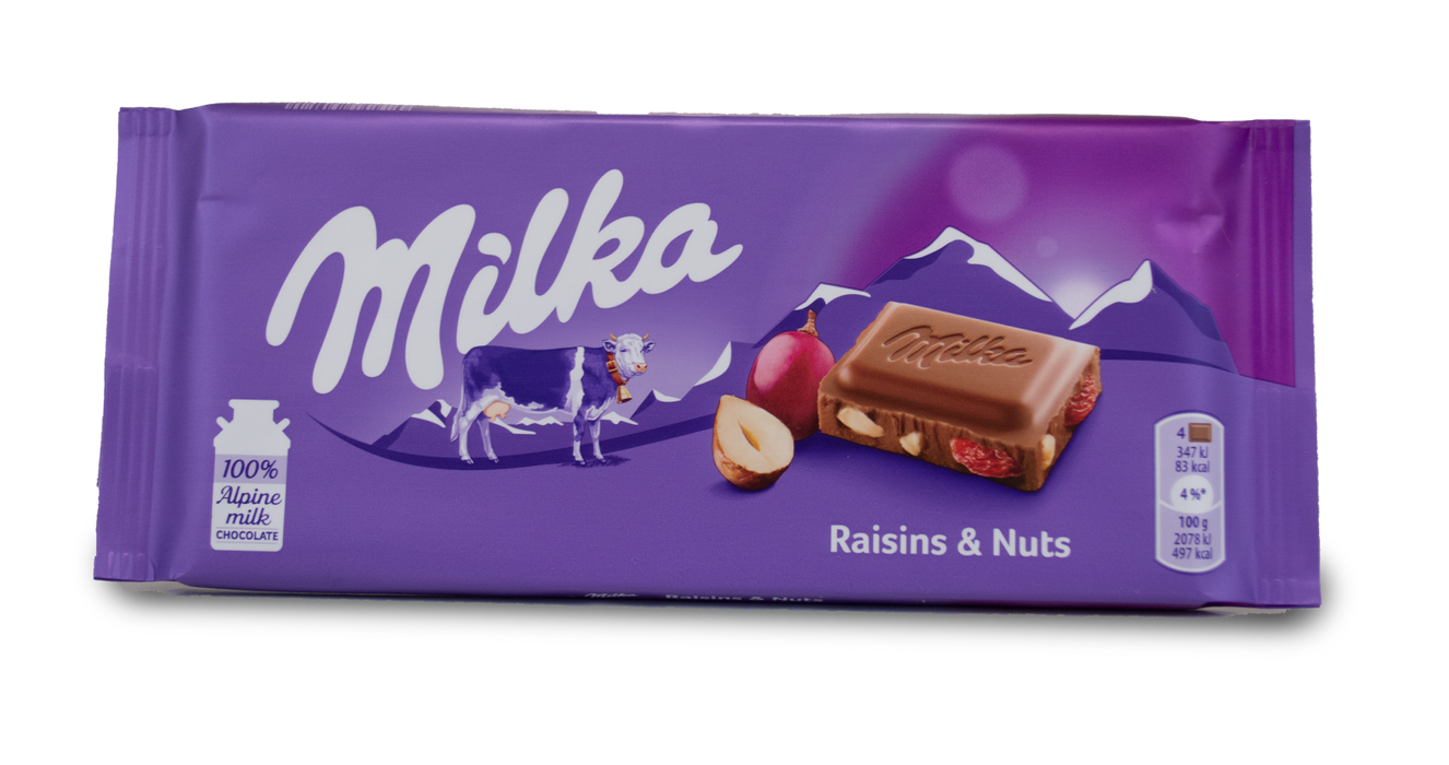 MILKA CHOCOLAT NOIX ET RAISIN 100G