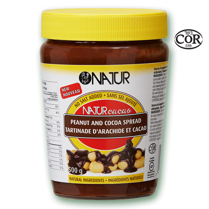 NATUR, BEURRE D'ARACHIDE ET CACAO, 500 G