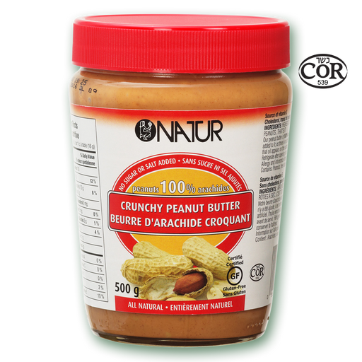 NATUR, BEURRE D'ARACHIDE CROQUANT, 500 G