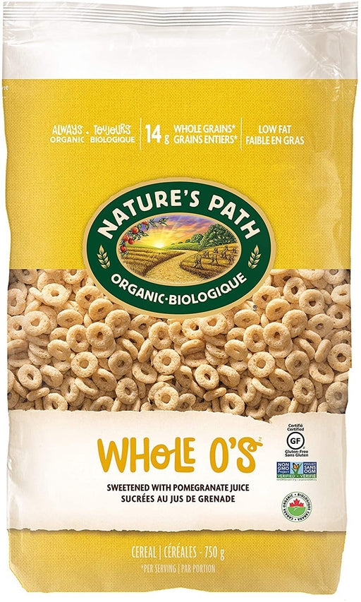 NATURE'S PATH, WHOLE O'S CÉRÉALES SUCRÉES AU JUS DE GRENADE BIO, 750 G