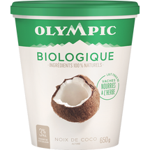 OLYMPIC, YOGOURT BIO 3% NOIX DE COCO, 650 G