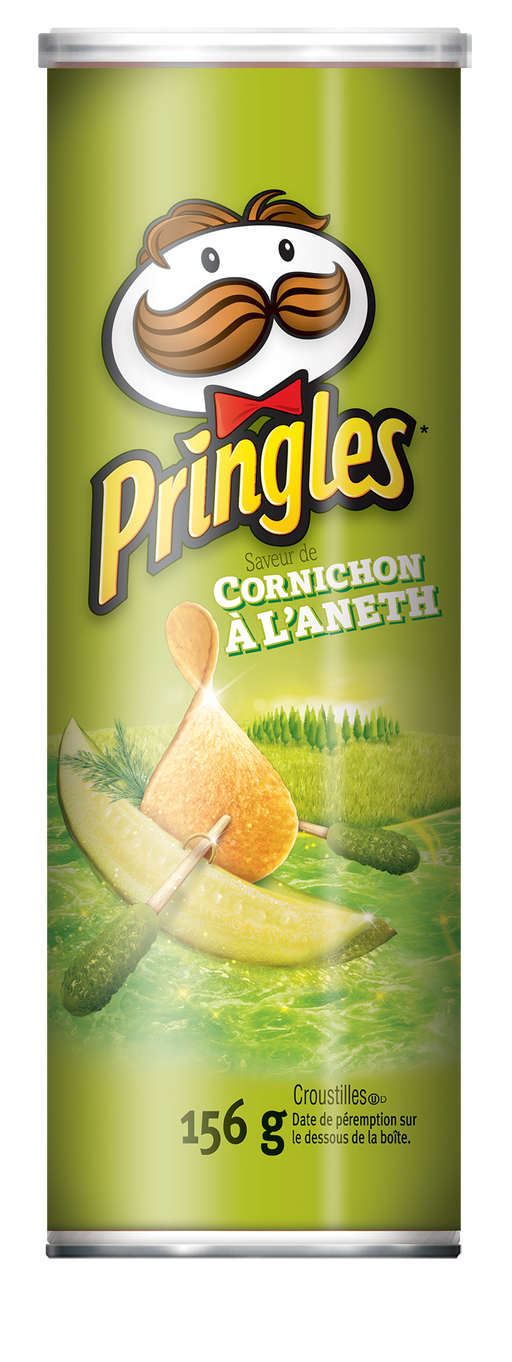 PRINGLES, CROUSTILLES SAVEUR DE CORNICHON À L'ANETH, 156 G