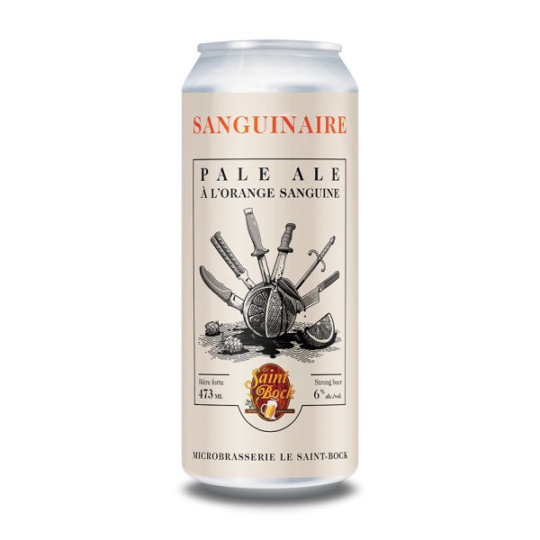 MICROBRASSERIE LE SAINT-BOCK, SANGUINAIRE PALE ALE À L'ORANGE SANGUINE 6%, 473 ML