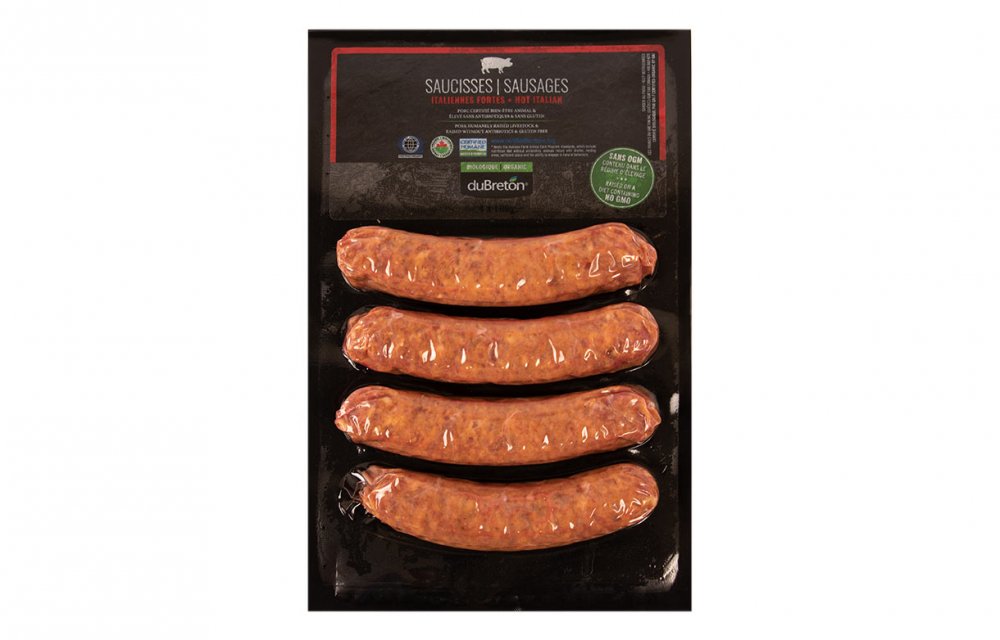 DUBRETON, SAUCISSE ITALIENNES FORTES BIOLOGIQUE, 400G