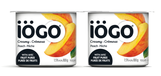IOGO, CRÉMEUX 1.5% PÊCHE, 4X100 G